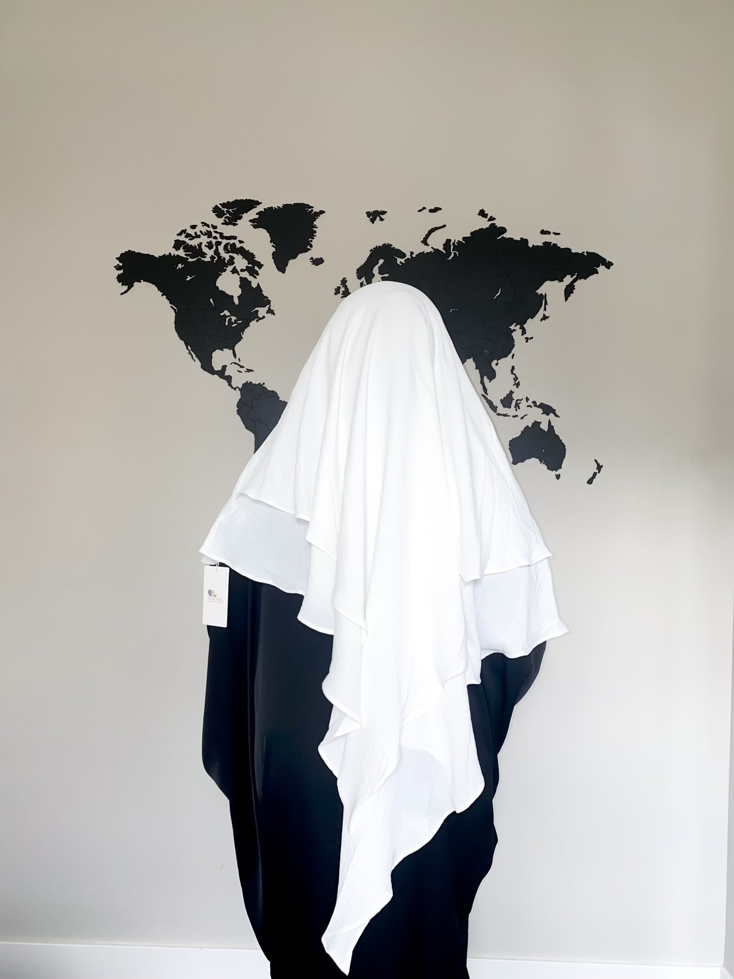 Double Layered Khimar - White
