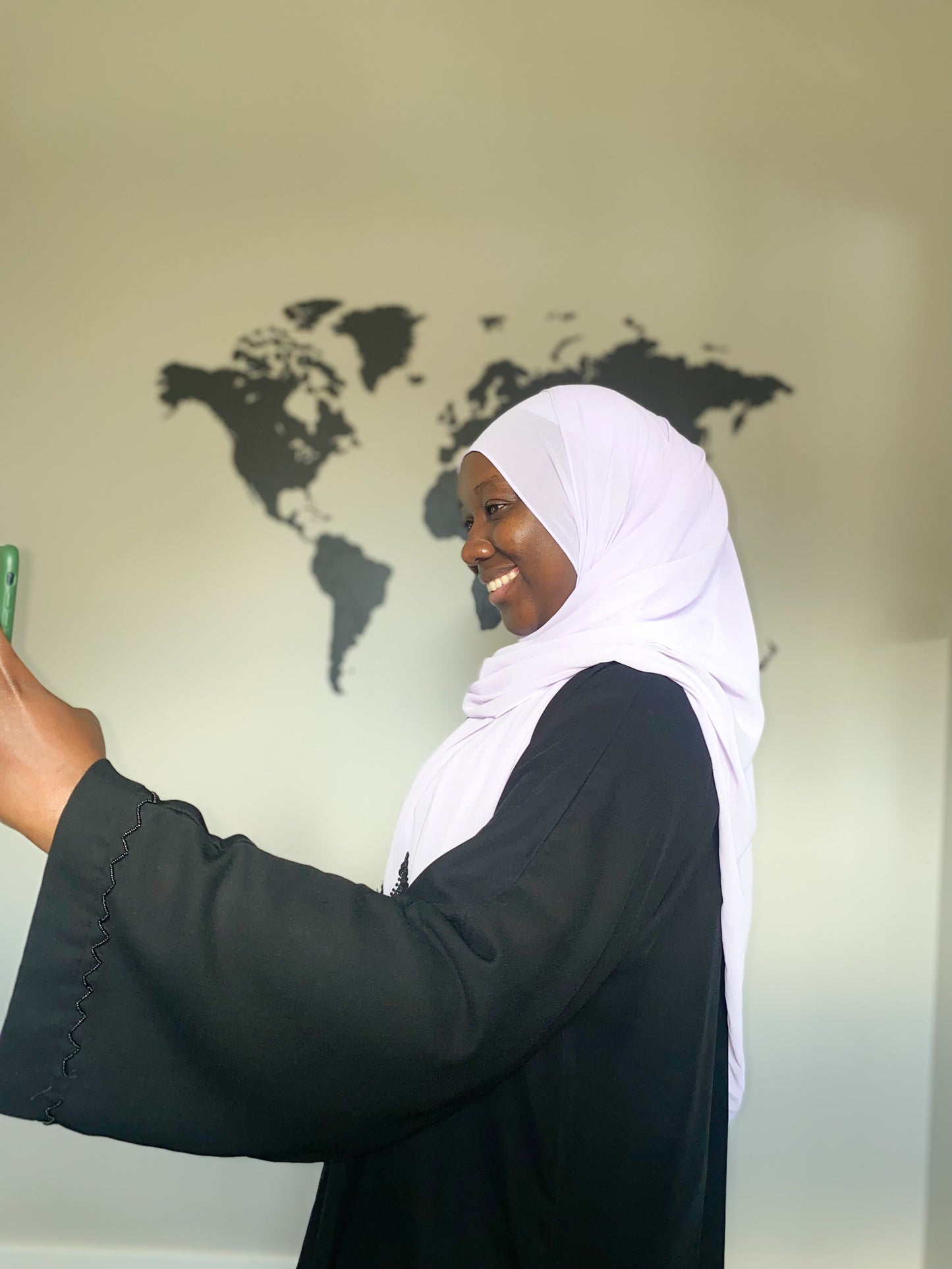 Black Lace Chiffon Hijab - Lilac