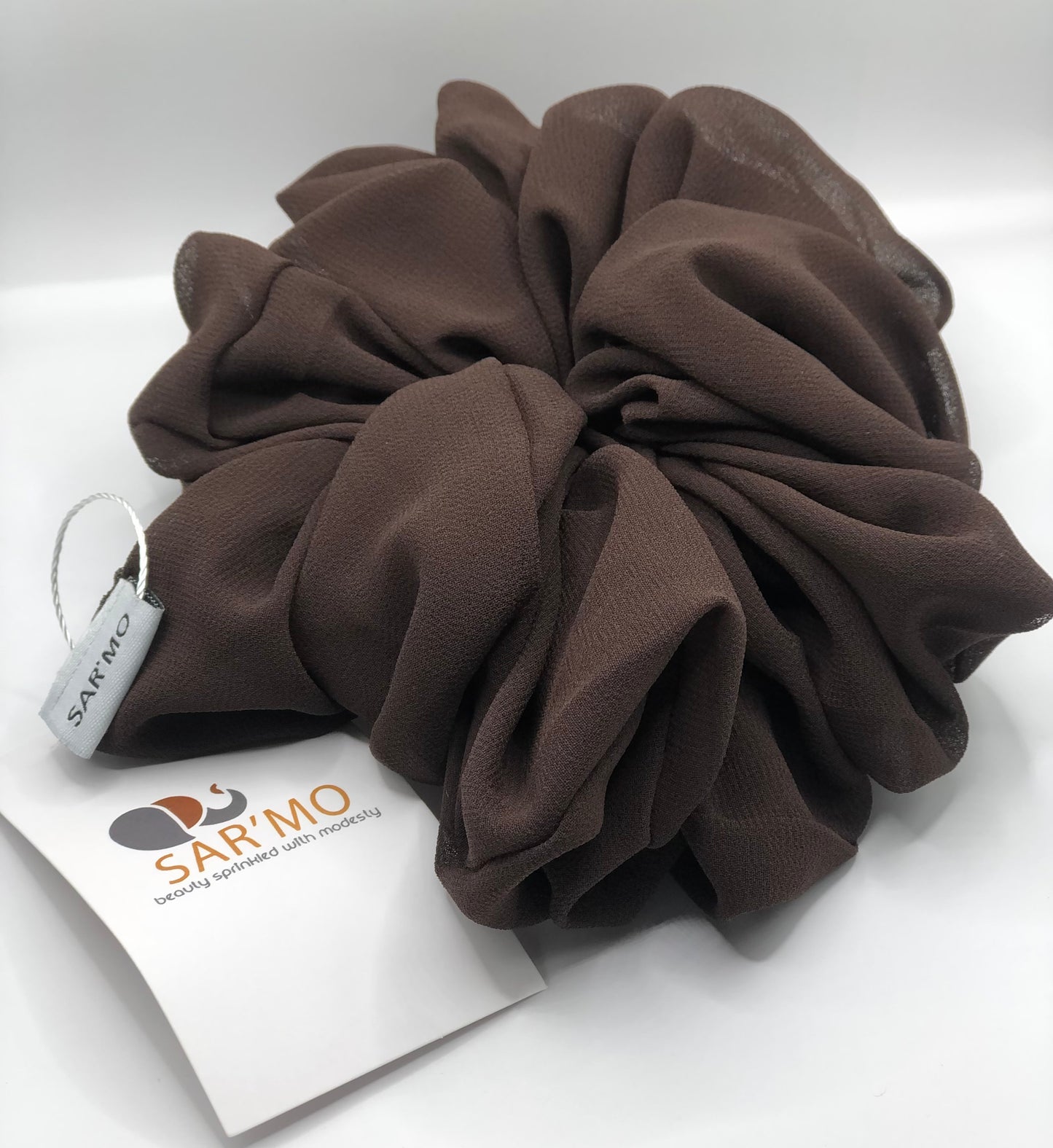 Chiffon Volume Scrunchies - Chocolate