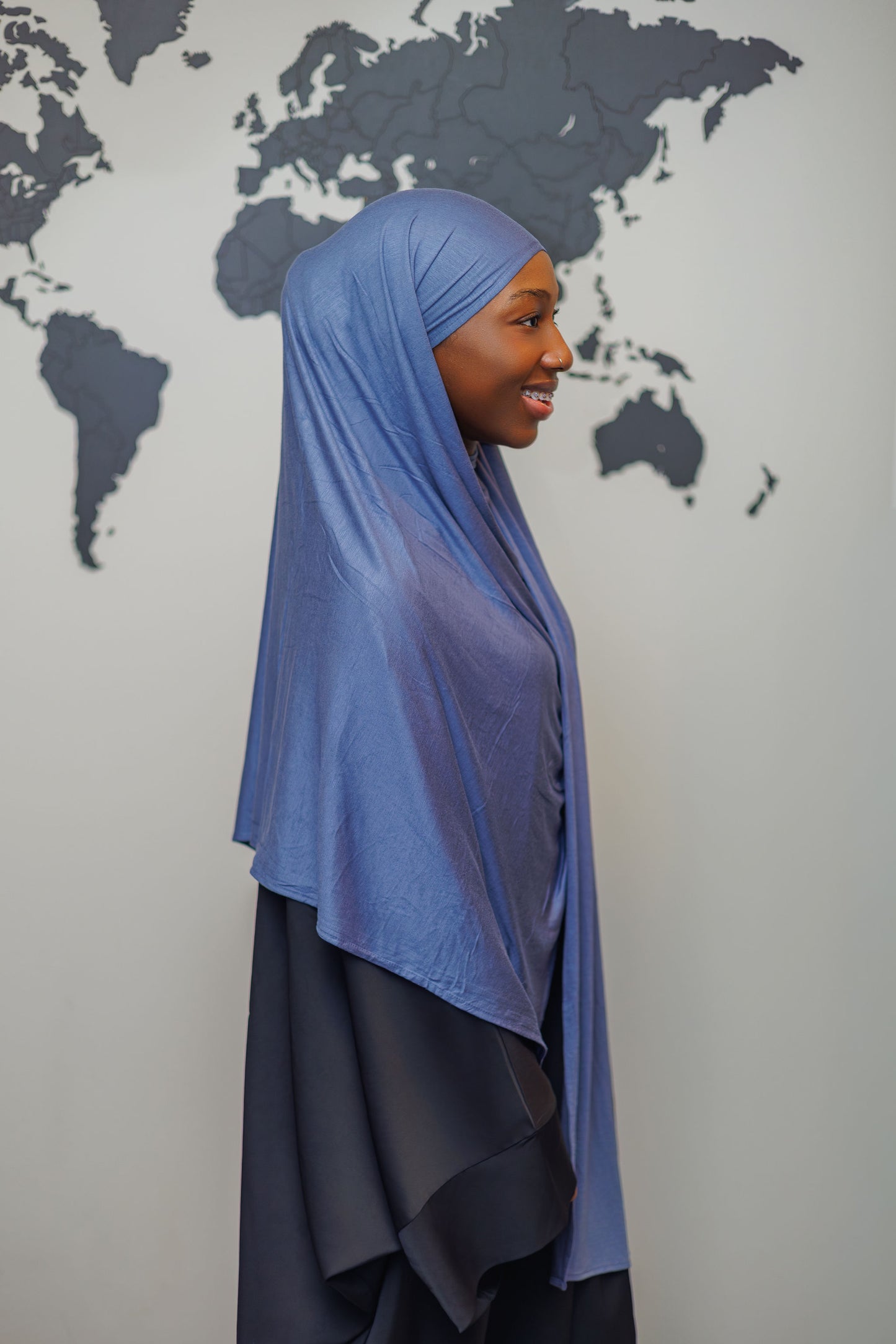 Jersey Hijab - Blue Gray