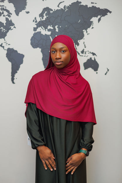 Jersey Hijab - Burgundy