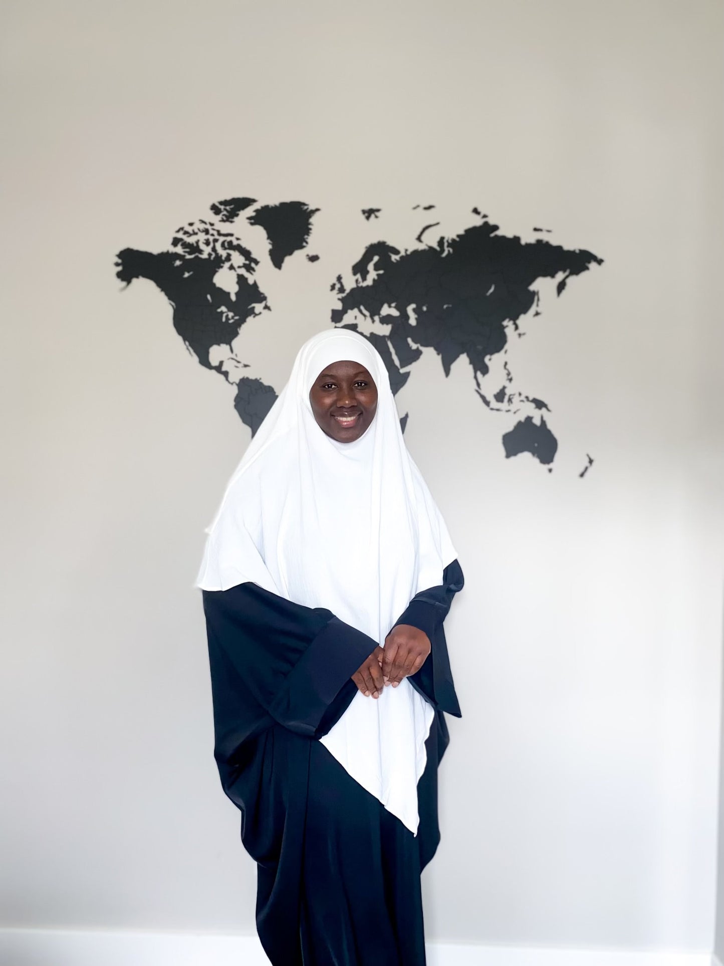 Double Layered Khimar - White