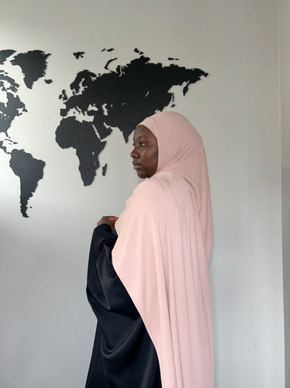 Ribbed Jersey Hijab - Blush