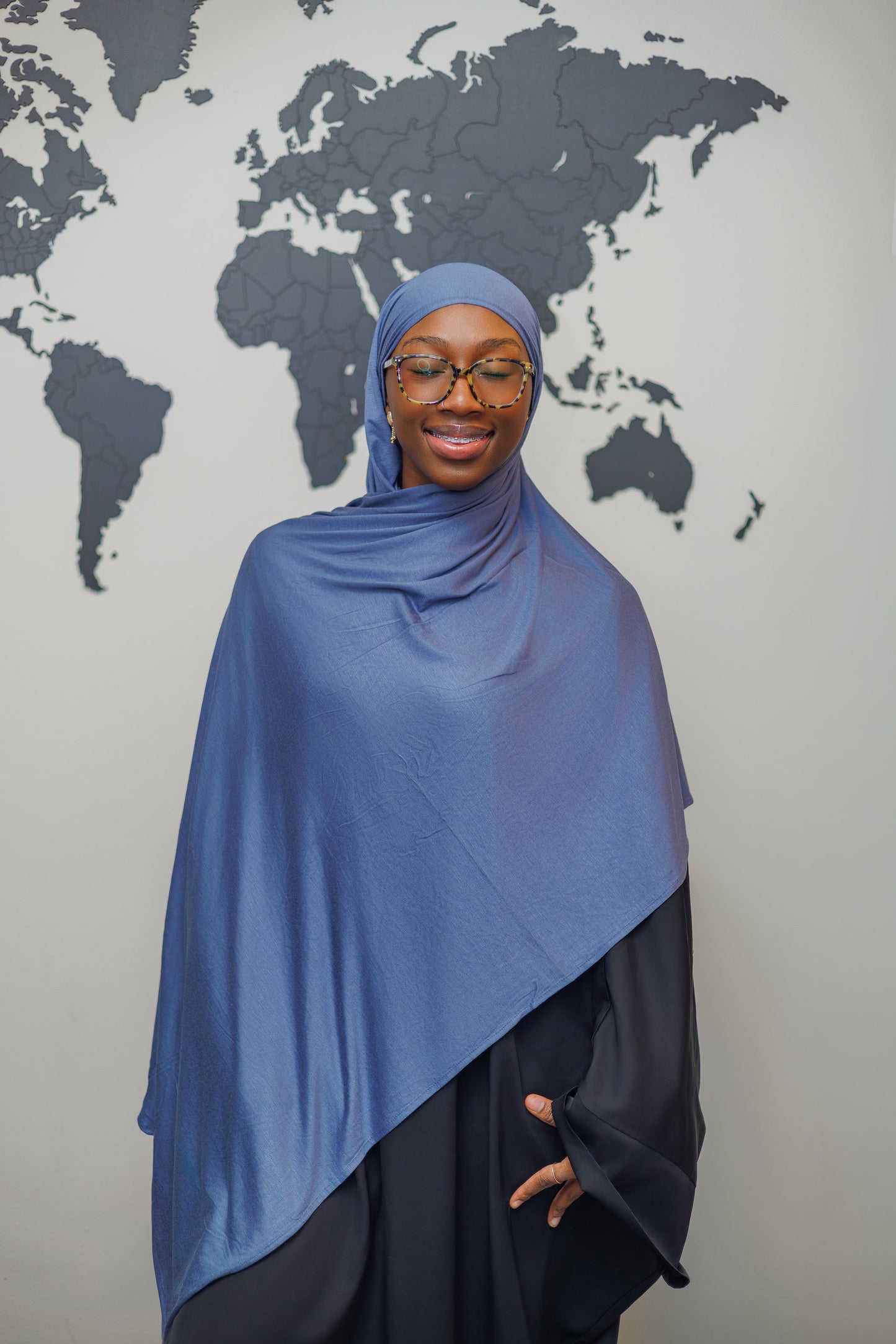 Jersey Hijab - Blue Gray