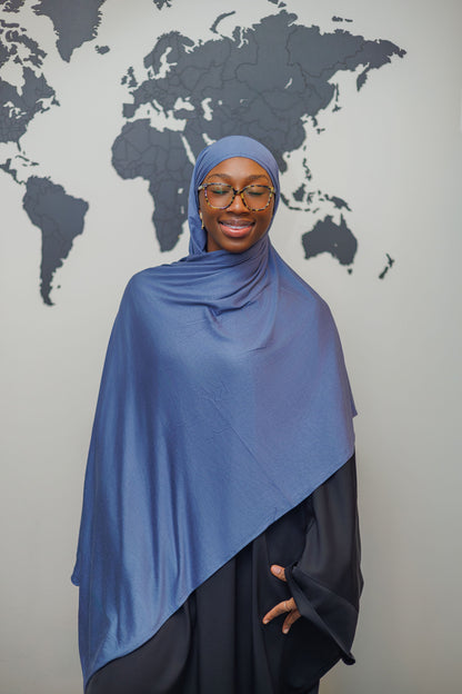 Jersey Hijab - Blue Gray
