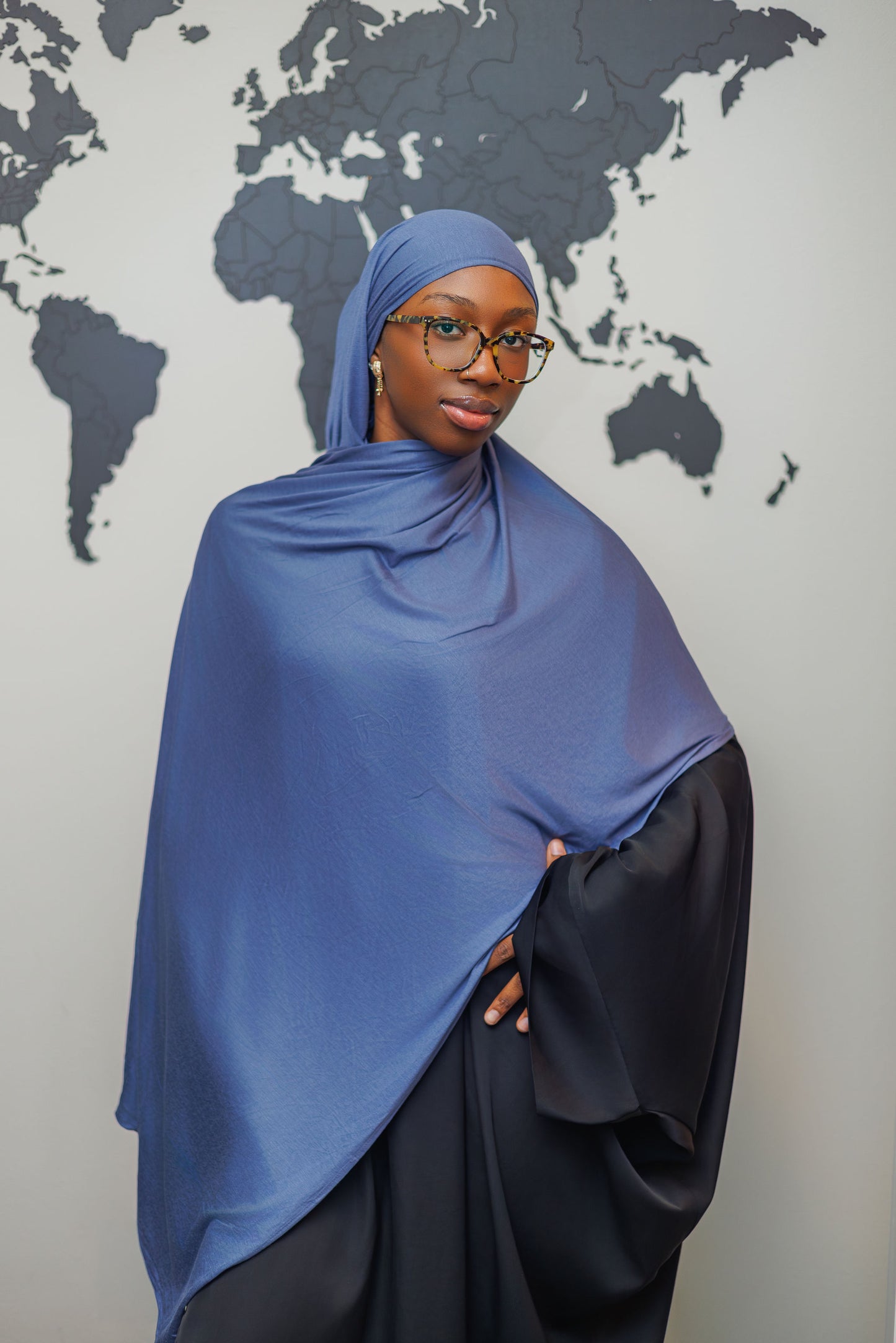 Jersey Hijab - Blue Gray