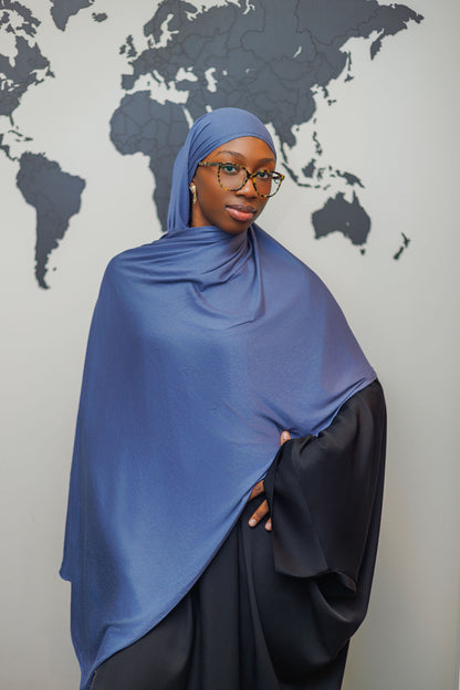Jersey Hijab - Blue Gray