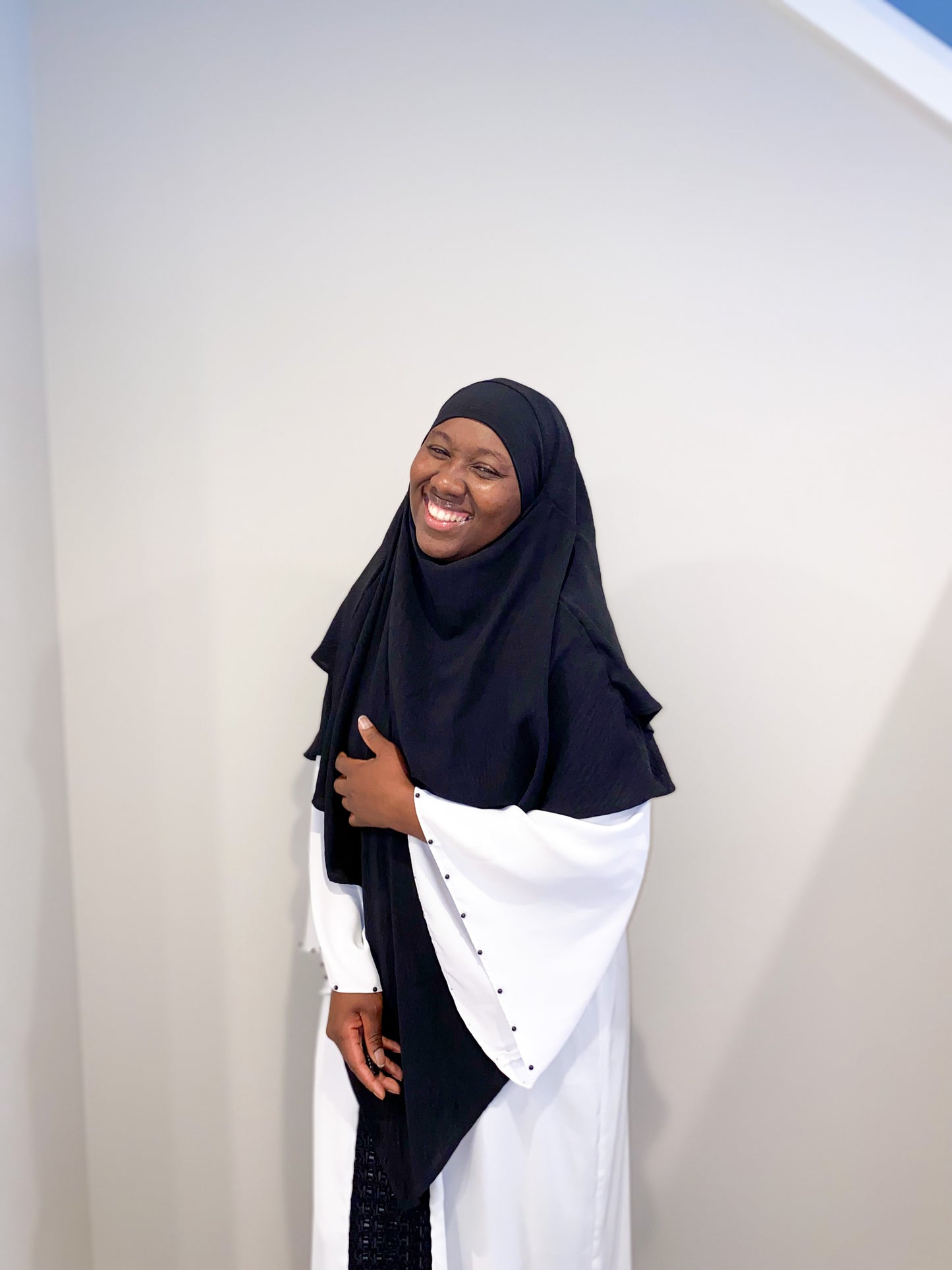 Double Layered Khimar - Black