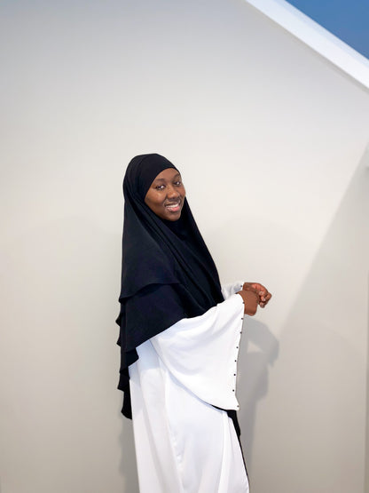 Double Layered Khimar - Black