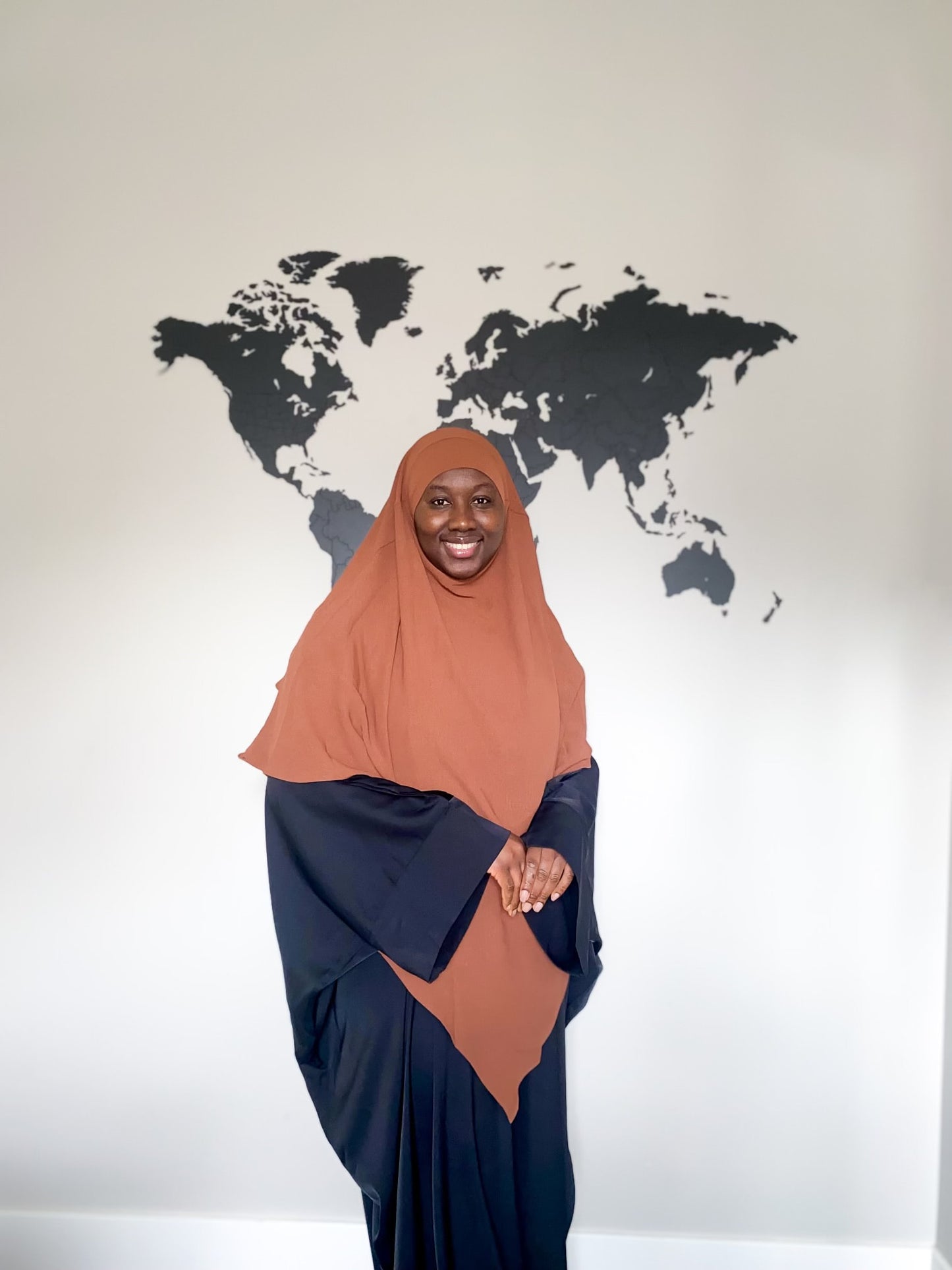Double Layered Khimar - Coffee
