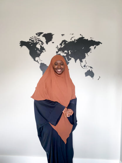 Double Layered Khimar - Coffee
