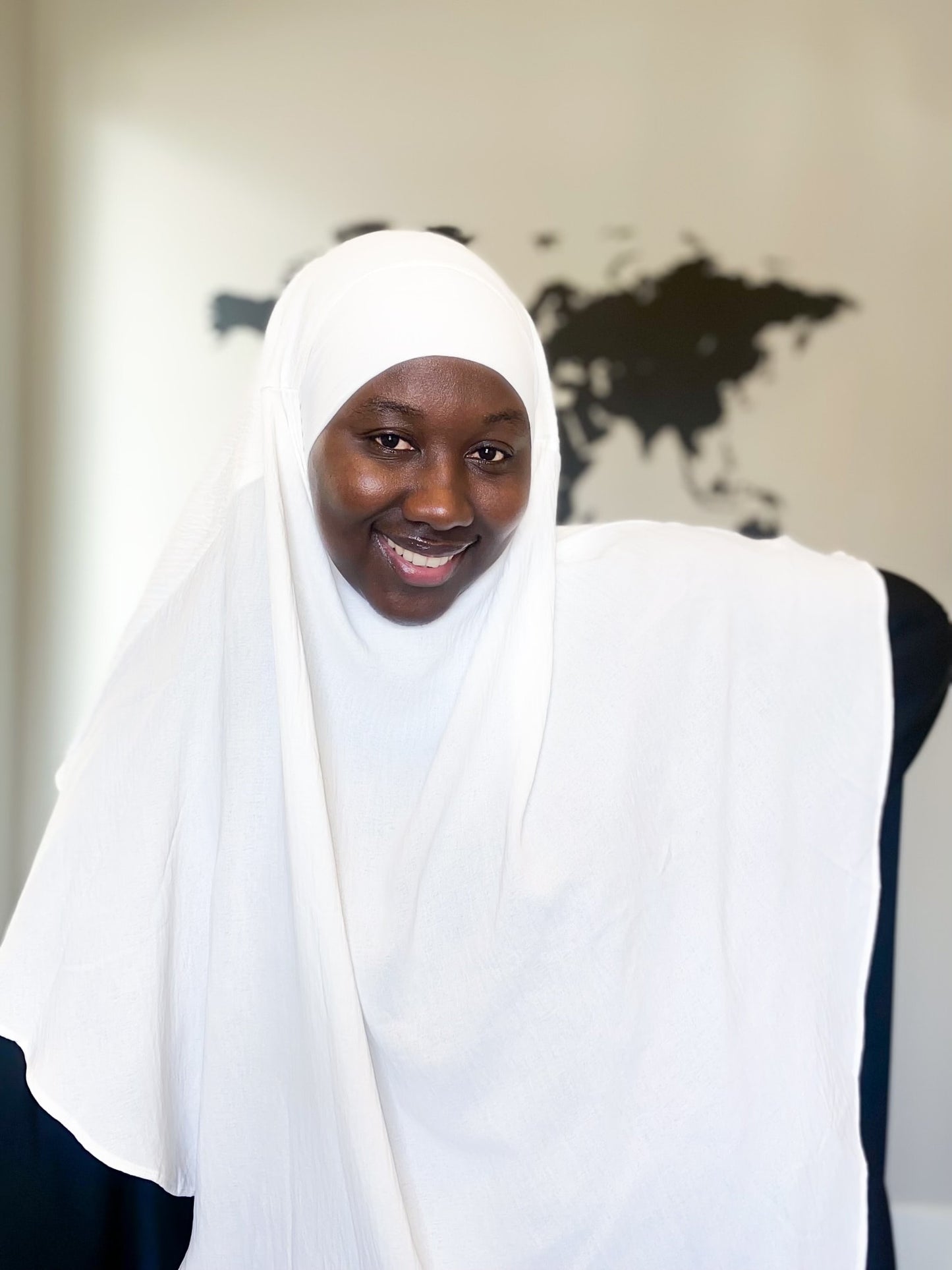 Double Layered Khimar - White
