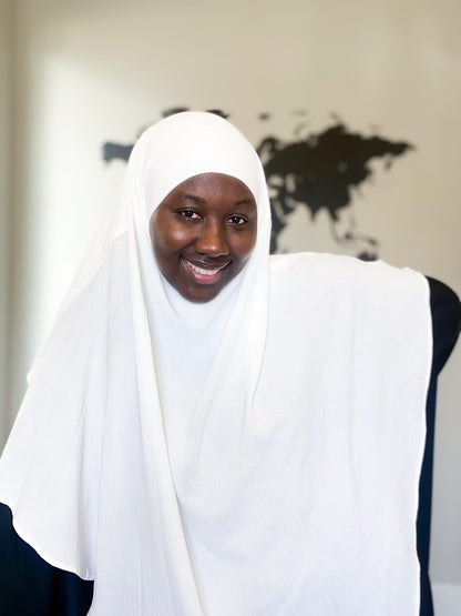 Double Layered Khimar - White