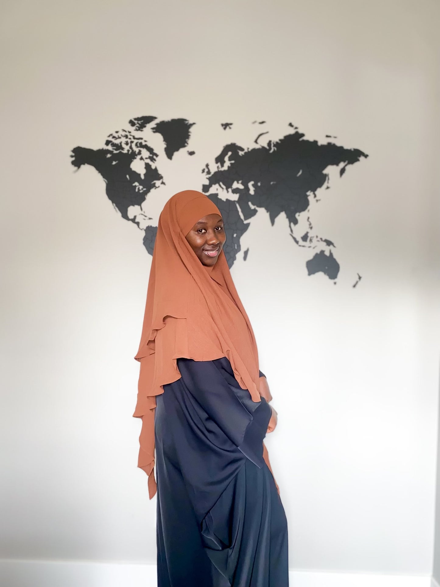 Double Layered Khimar - Coffee