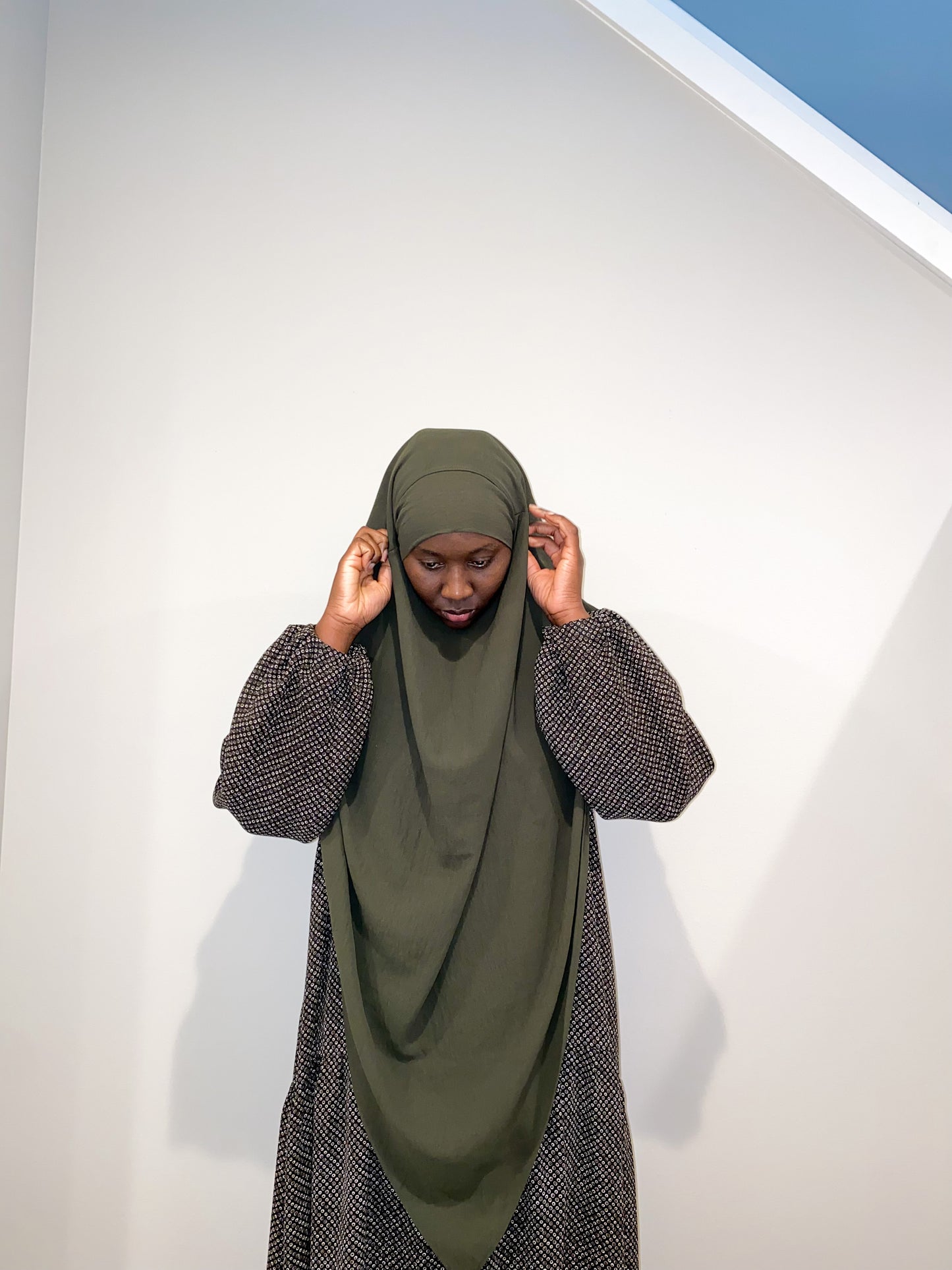 Double Layered Khimar - Army Green