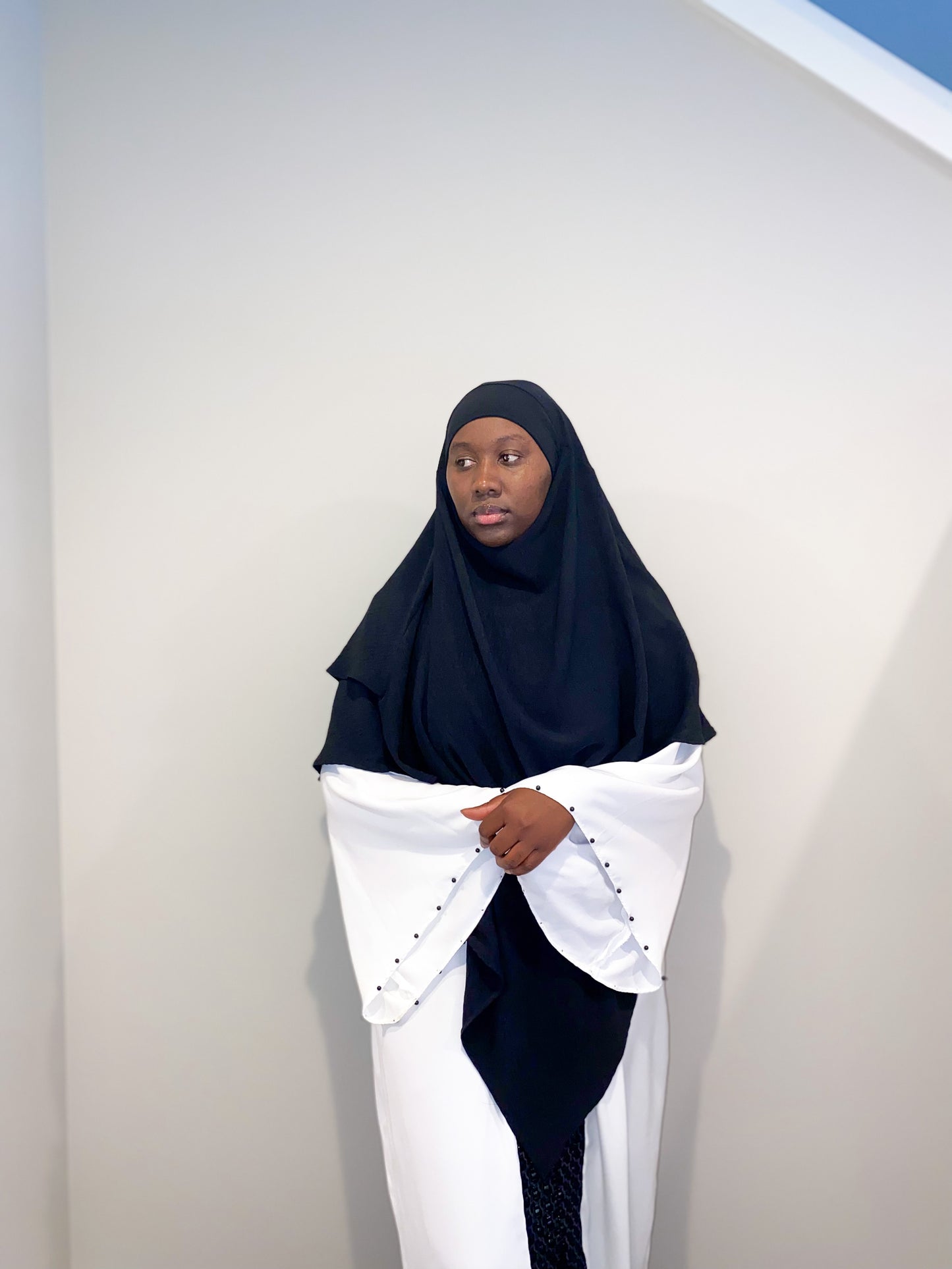 Double Layered Khimar - Black