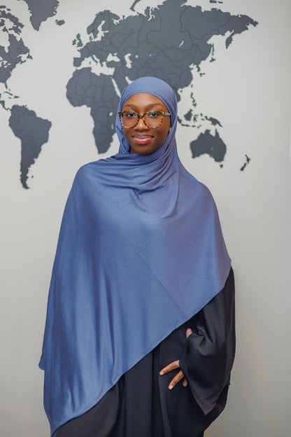Jersey Hijab - Blue Gray