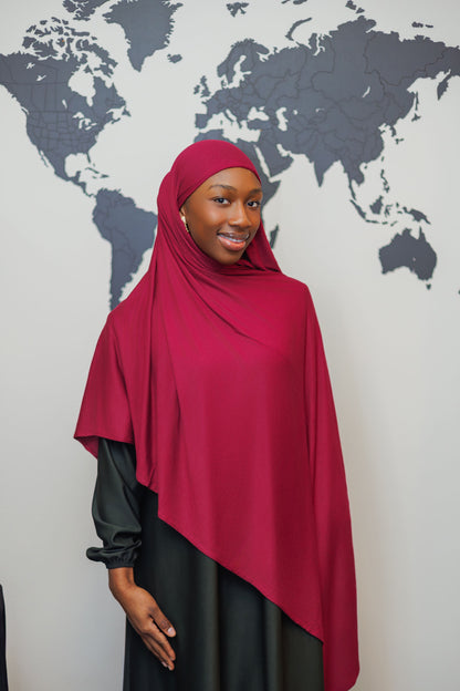 Jersey Hijab - Burgundy
