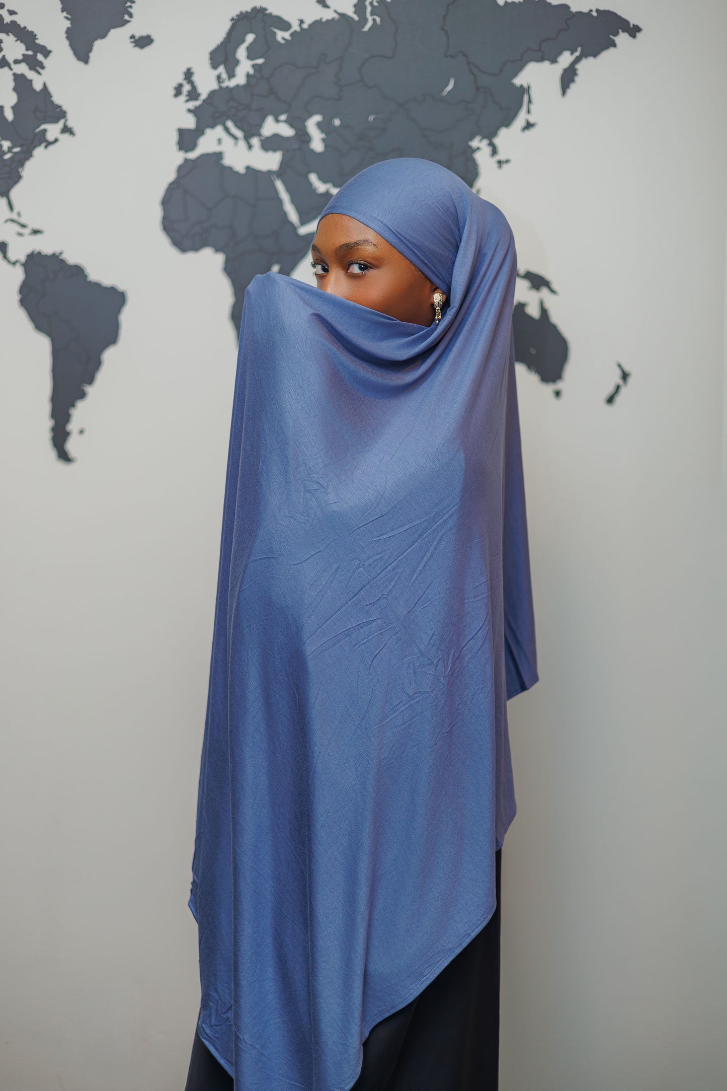 Jersey Hijab - Blue Gray