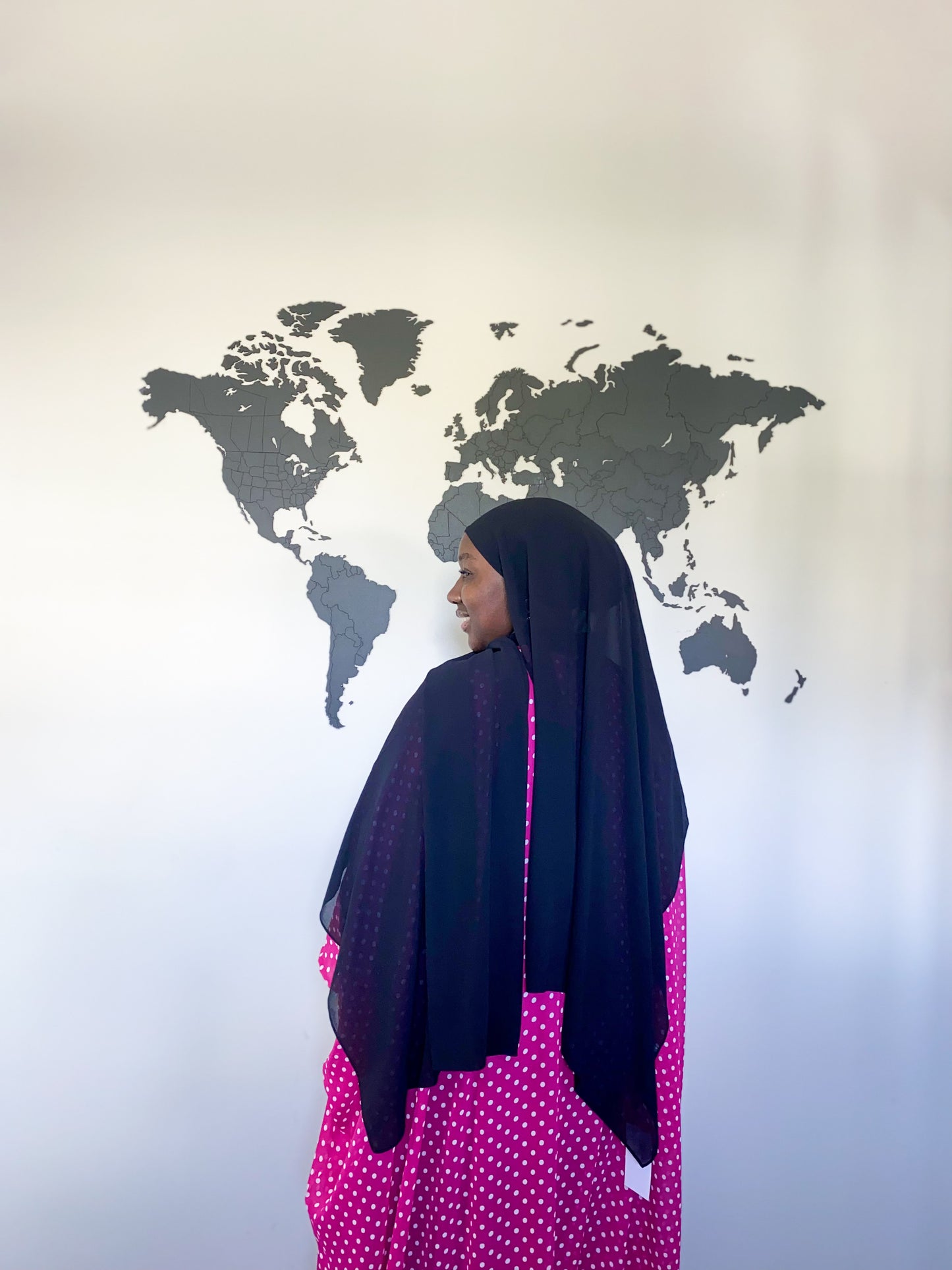 Instant Chiffon Hijab (stitched undercap) - Black