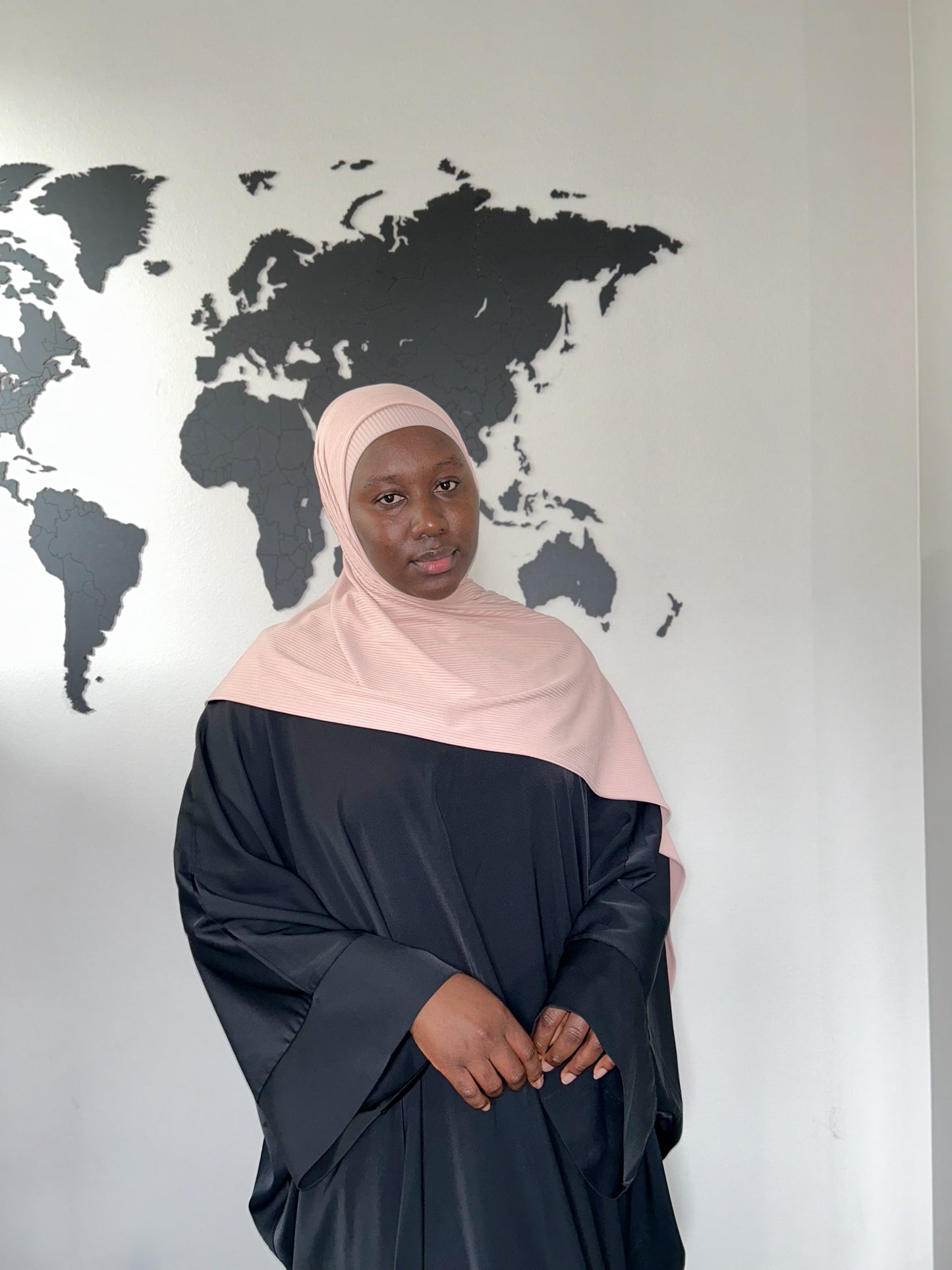 Ribbed Jersey Hijab - Blush