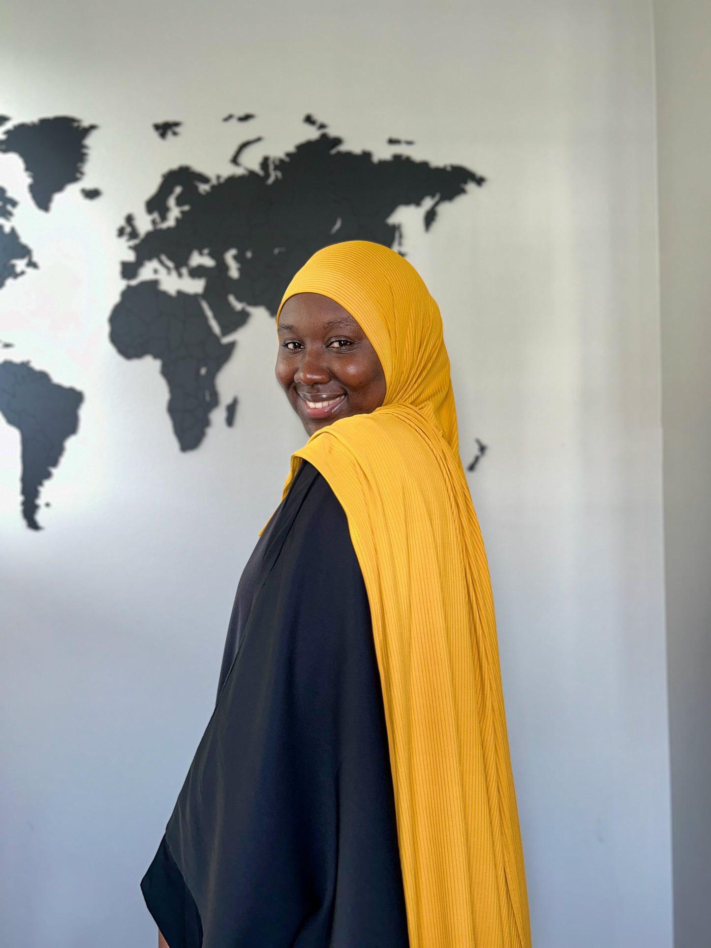 Ribbed Jersey Hijab - Mustard